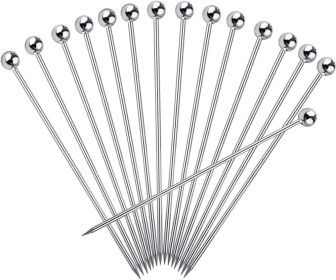 15PCS Cocktail Picks for Drinks, Stainless Steel Cocktail Toothpicks, Reusable Cocktail Skewers, Garnish Picks Bloody Mary Skewers
