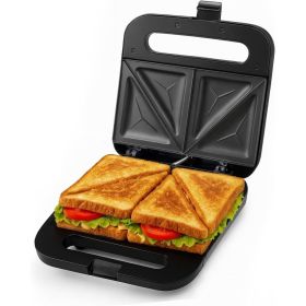 Electric Sandwich Maker 750W Panini Press With Non Stick Plates Black Compact Breakfast  Grilled Sandwich Toaster (Option: Black)